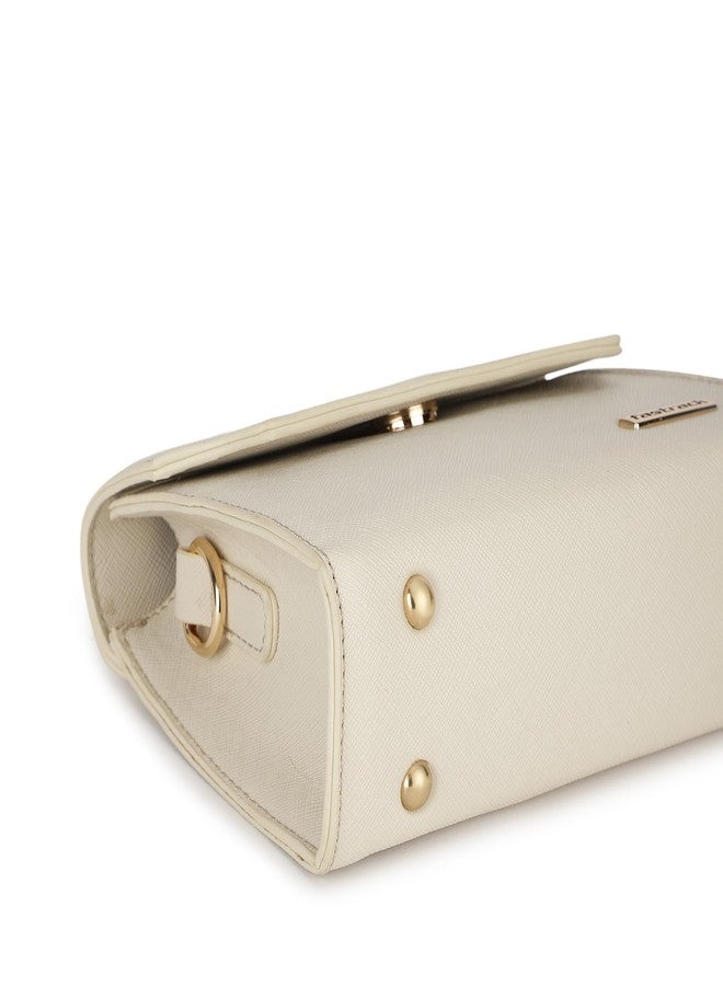 Fastrack Women’s White Satchel | Multi-Carry Bag with Faux-Leather Handle, Adjustable Strap & Quick-Access Pocket - Image 4